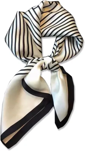 100% Mulberry Silk Neck Scarf - 27'' x 27'' Lightweight Neckerchief - Women Men Small Square Scarves Gift Packed