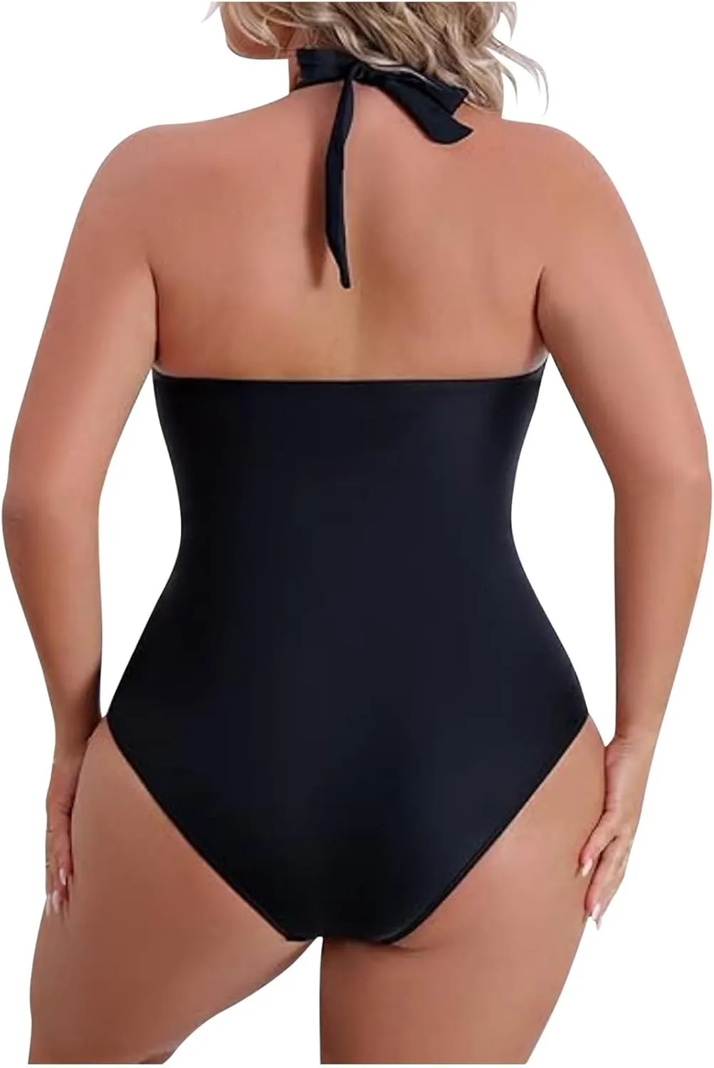 2024 Women's Slimming One Piece Swimsuits Tummy Control Bathing Suit Halter Strappy Swimwear Backless Monokini