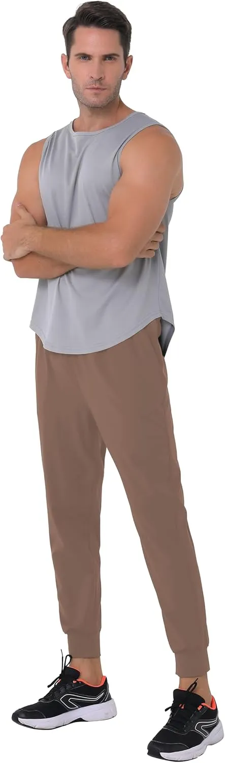 27" Inseam Athletic Jogger Pants for Short Men 7/8 Quick Dry Workout Tapered Stretch Sweatpants Casual