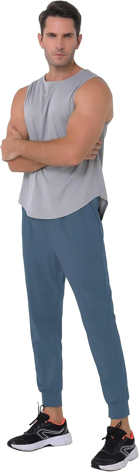 27" Inseam Athletic Jogger Pants for Short Men 7/8 Quick Dry Workout Tapered Stretch Sweatpants Casual