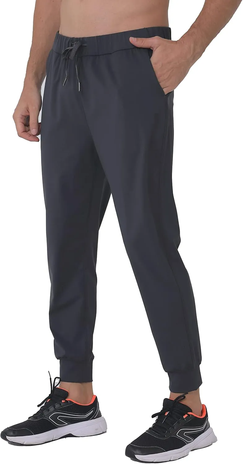 27" Inseam Athletic Jogger Pants for Short Men 7/8 Quick Dry Workout Tapered Stretch Sweatpants Casual