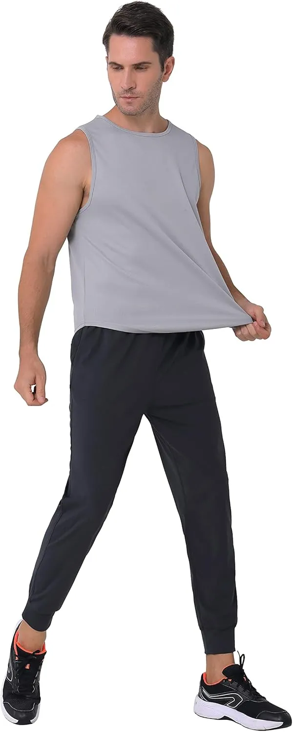 27" Inseam Athletic Jogger Pants for Short Men 7/8 Quick Dry Workout Tapered Stretch Sweatpants Casual
