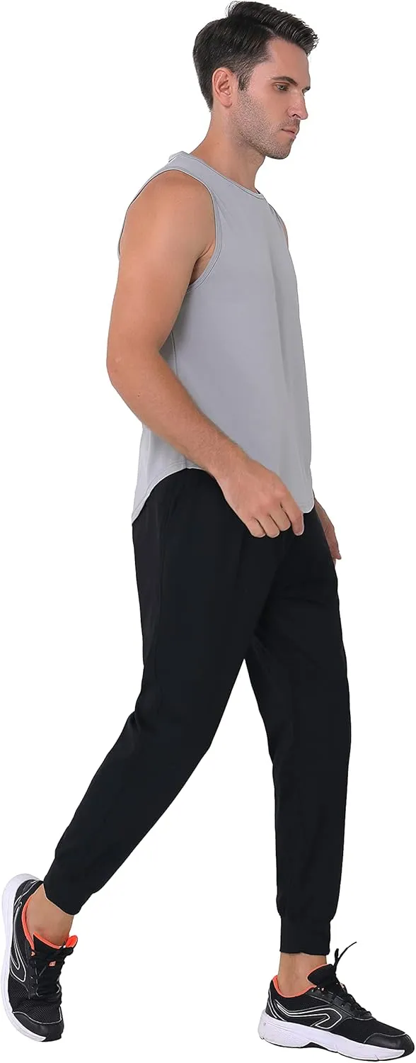 27" Inseam Athletic Jogger Pants for Short Men 7/8 Quick Dry Workout Tapered Stretch Sweatpants Casual