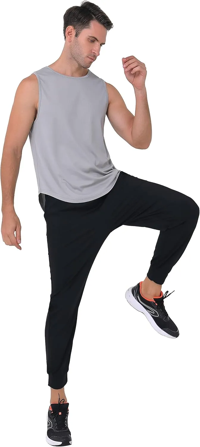 27" Inseam Athletic Jogger Pants for Short Men 7/8 Quick Dry Workout Tapered Stretch Sweatpants Casual