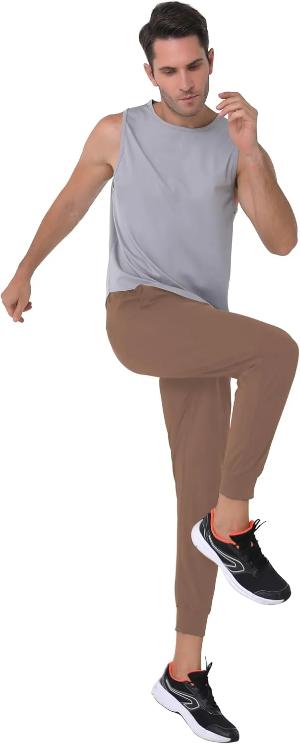 27" Inseam Athletic Jogger Pants for Short Men 7/8 Quick Dry Workout Tapered Stretch Sweatpants Casual