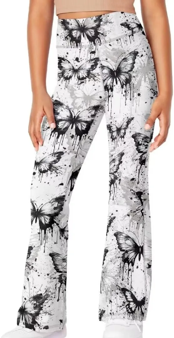5-14 Bell Bottoms for Girls Cute Yoga Pants for Girls Flare Leggings Kid