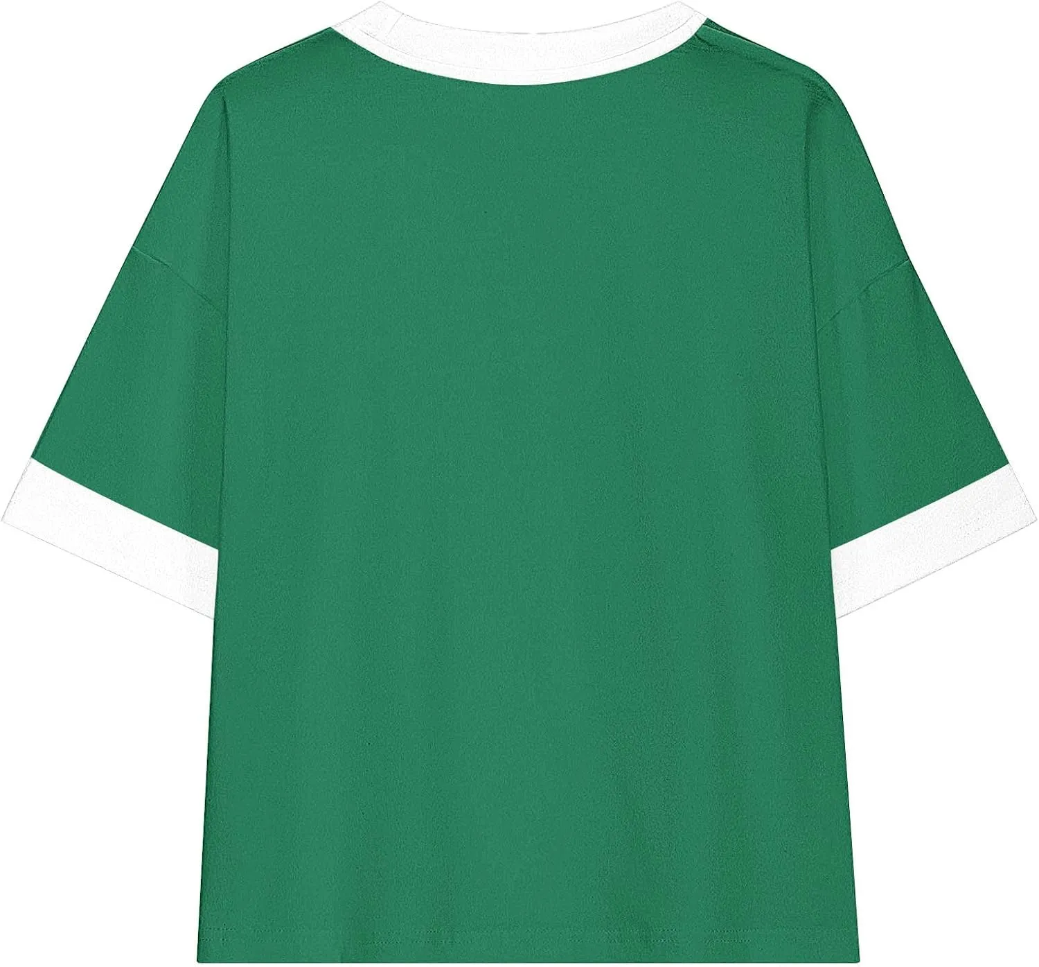5-15T Boys and Girls Cute Tops Fashion Contrast Short Sleeves O-Neck Oversized Shirts Soft Comfy Tees Pullover