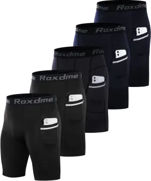 5 or 1 Pack Compression Shorts Men Spandex Sport Shorts Athletic Workout Running Tights Performance Underwear