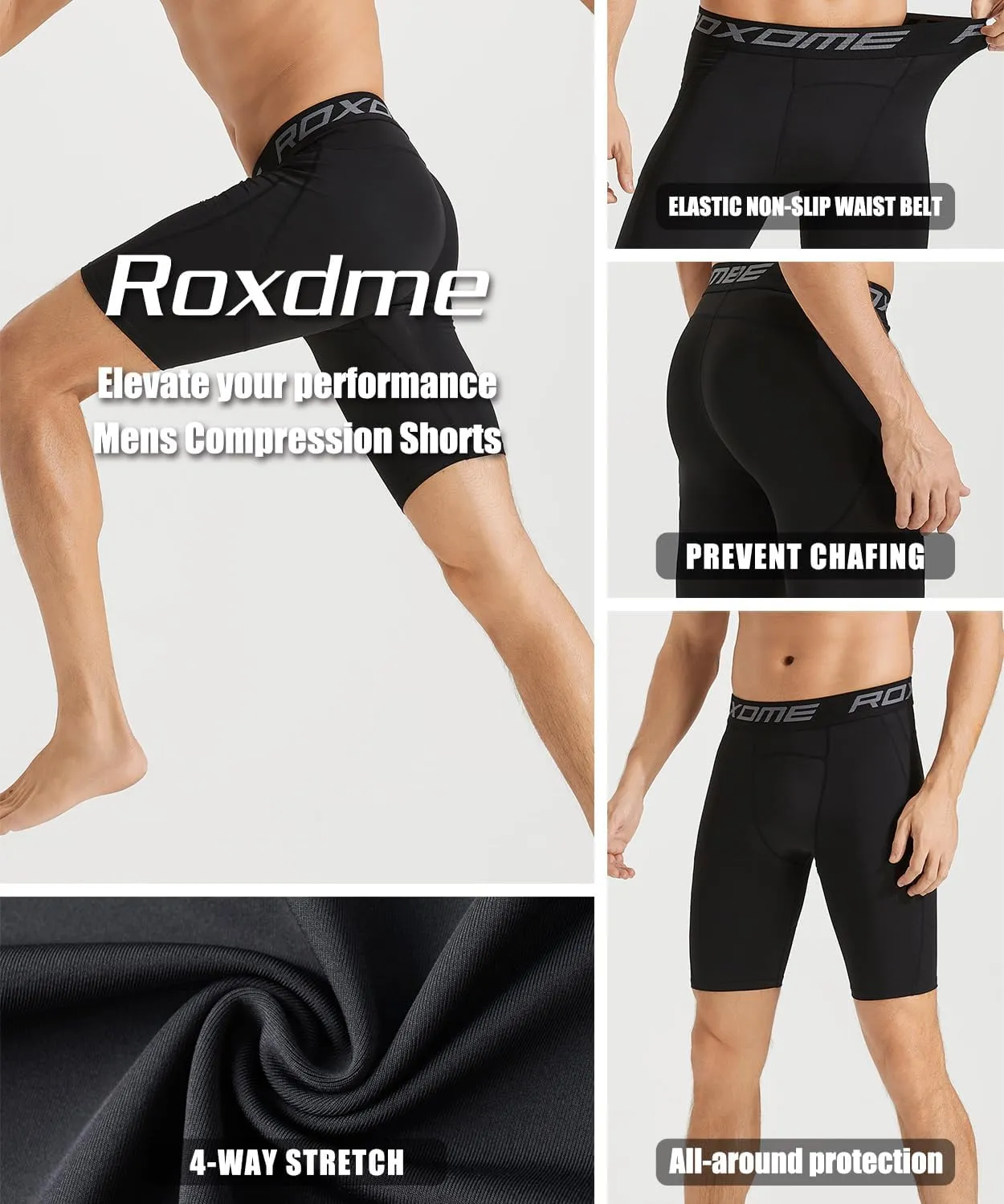 5 or 1 Pack Compression Shorts Men Spandex Sport Shorts Athletic Workout Running Tights Performance Underwear