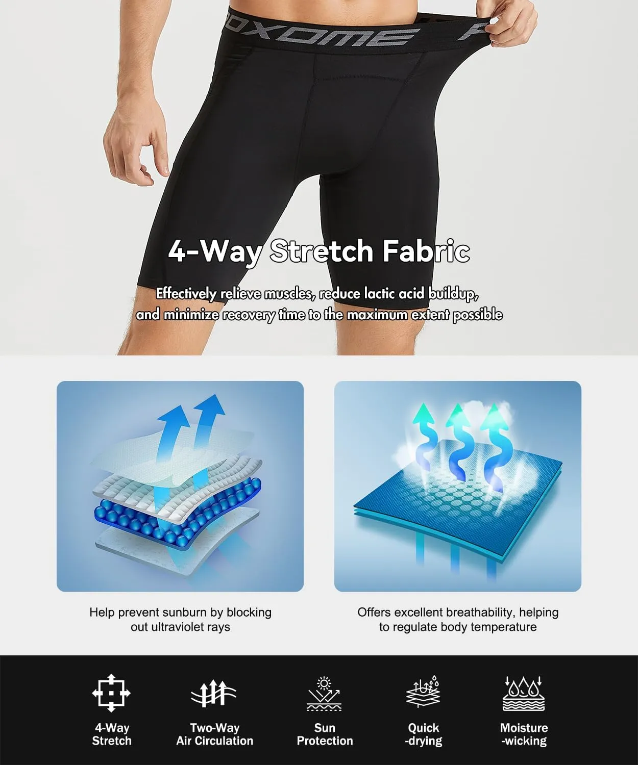5 or 1 Pack Compression Shorts Men Spandex Sport Shorts Athletic Workout Running Tights Performance Underwear
