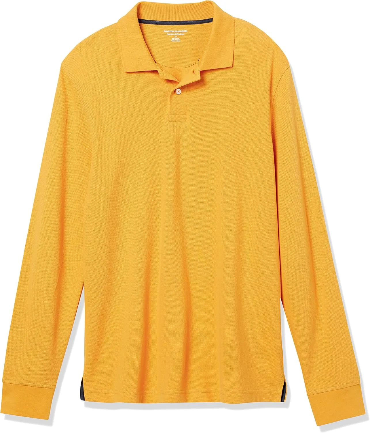 Amazon Essentials Mens Long Sleeve Polo Shirt with Collar, Regular-Fit Pique