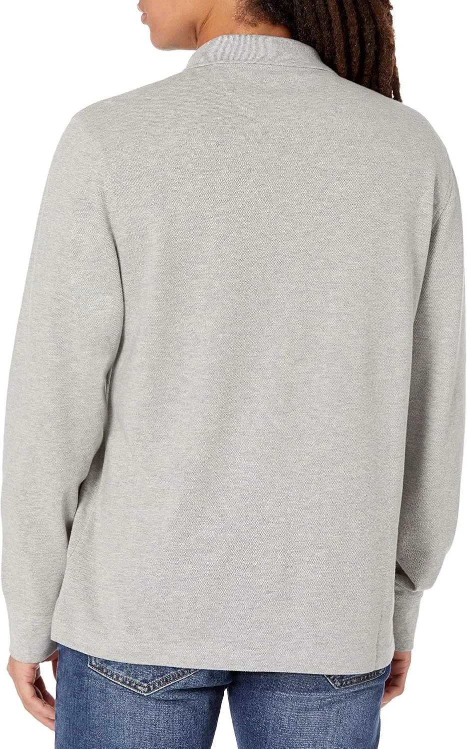 Amazon Essentials Mens Long Sleeve Polo Shirt with Collar, Regular-Fit Pique