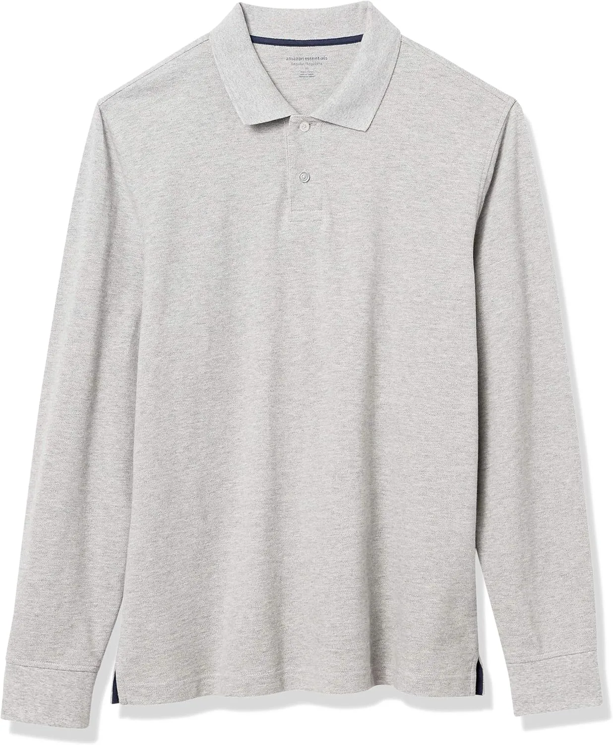 Amazon Essentials Mens Long Sleeve Polo Shirt with Collar, Regular-Fit Pique
