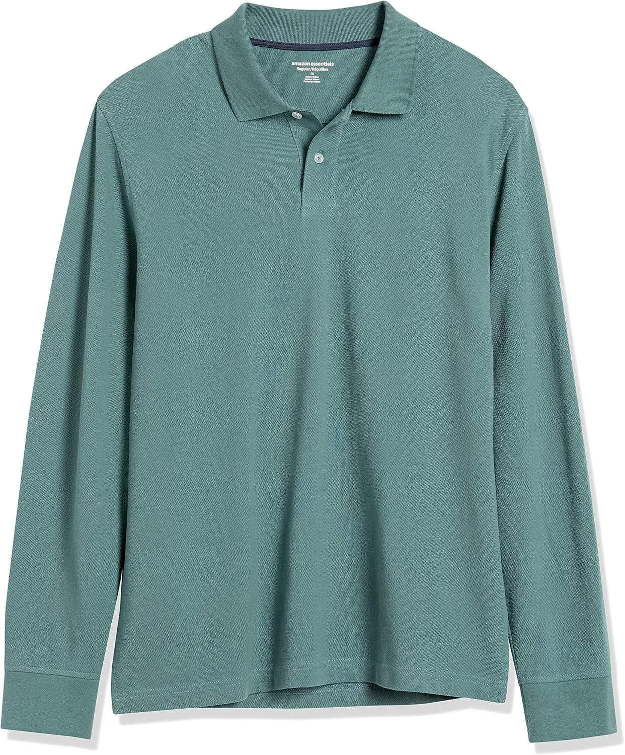 Amazon Essentials Mens Long Sleeve Polo Shirt with Collar, Regular-Fit Pique