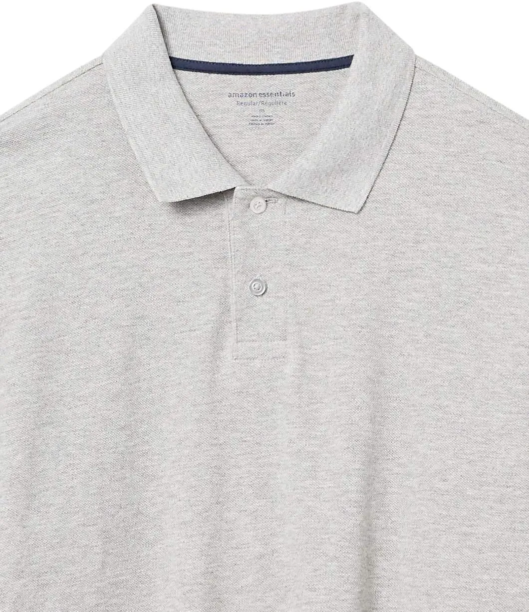 Amazon Essentials Mens Long Sleeve Polo Shirt with Collar, Regular-Fit Pique