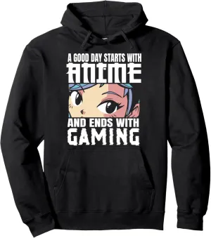 Anime Graphic tees for teen boys Funny gamer Gifts Gaming Pullover Hoodie