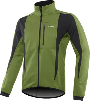ARSUXEO Winter Warm UP Thermal Softshell Cycling Jacket Windproof Waterproof 15-k