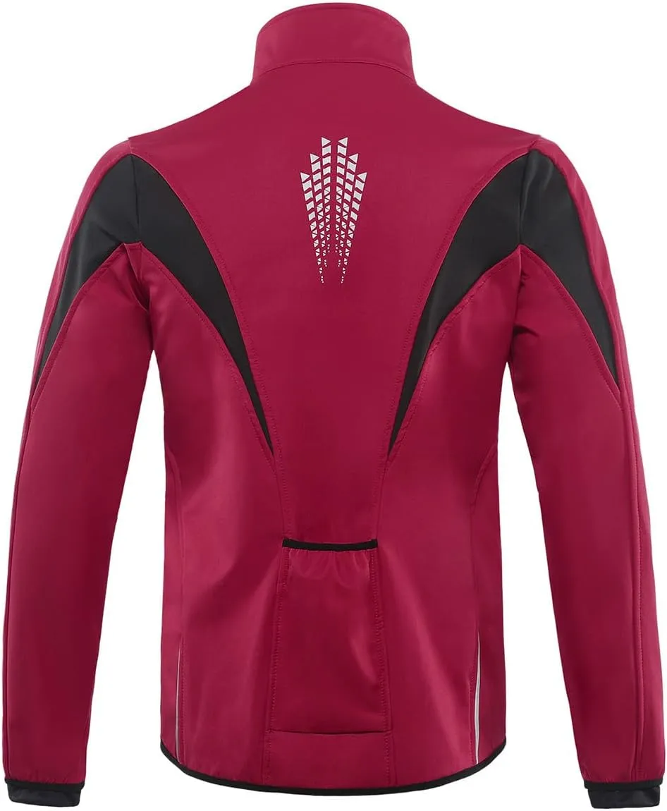 ARSUXEO Winter Warm UP Thermal Softshell Cycling Jacket Windproof Waterproof 15-k