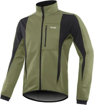 ARSUXEO Winter Warm UP Thermal Softshell Cycling Jacket Windproof Waterproof 15-k