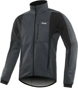 ARSUXEO Winter Warm UP Thermal Softshell Cycling Jacket Windproof Waterproof 15-k