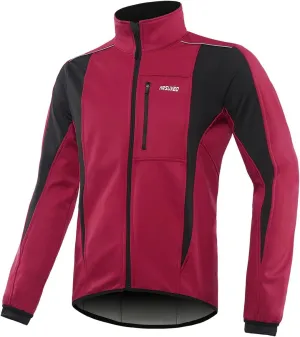 ARSUXEO Winter Warm UP Thermal Softshell Cycling Jacket Windproof Waterproof 15-k