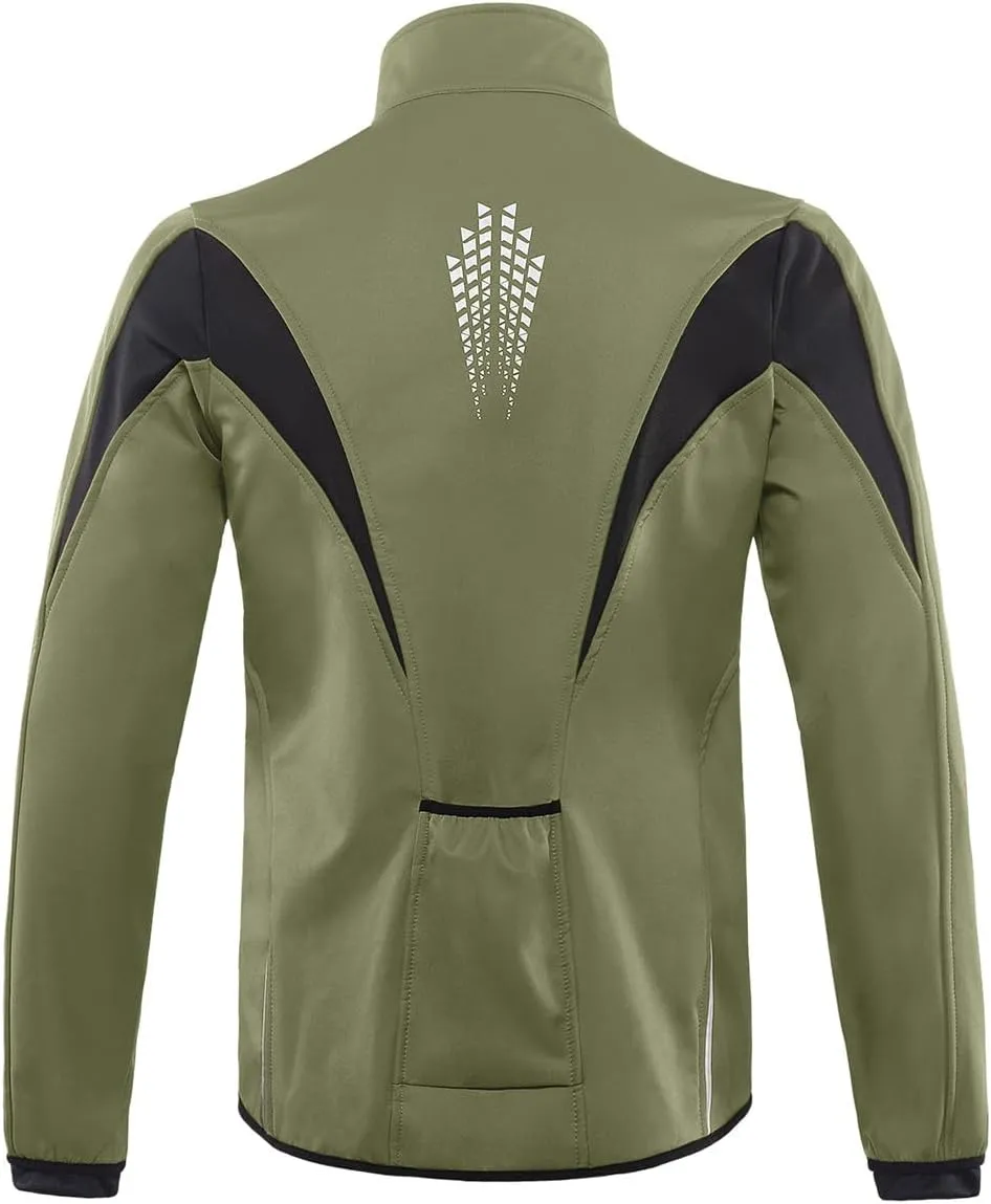 ARSUXEO Winter Warm UP Thermal Softshell Cycling Jacket Windproof Waterproof 15-k