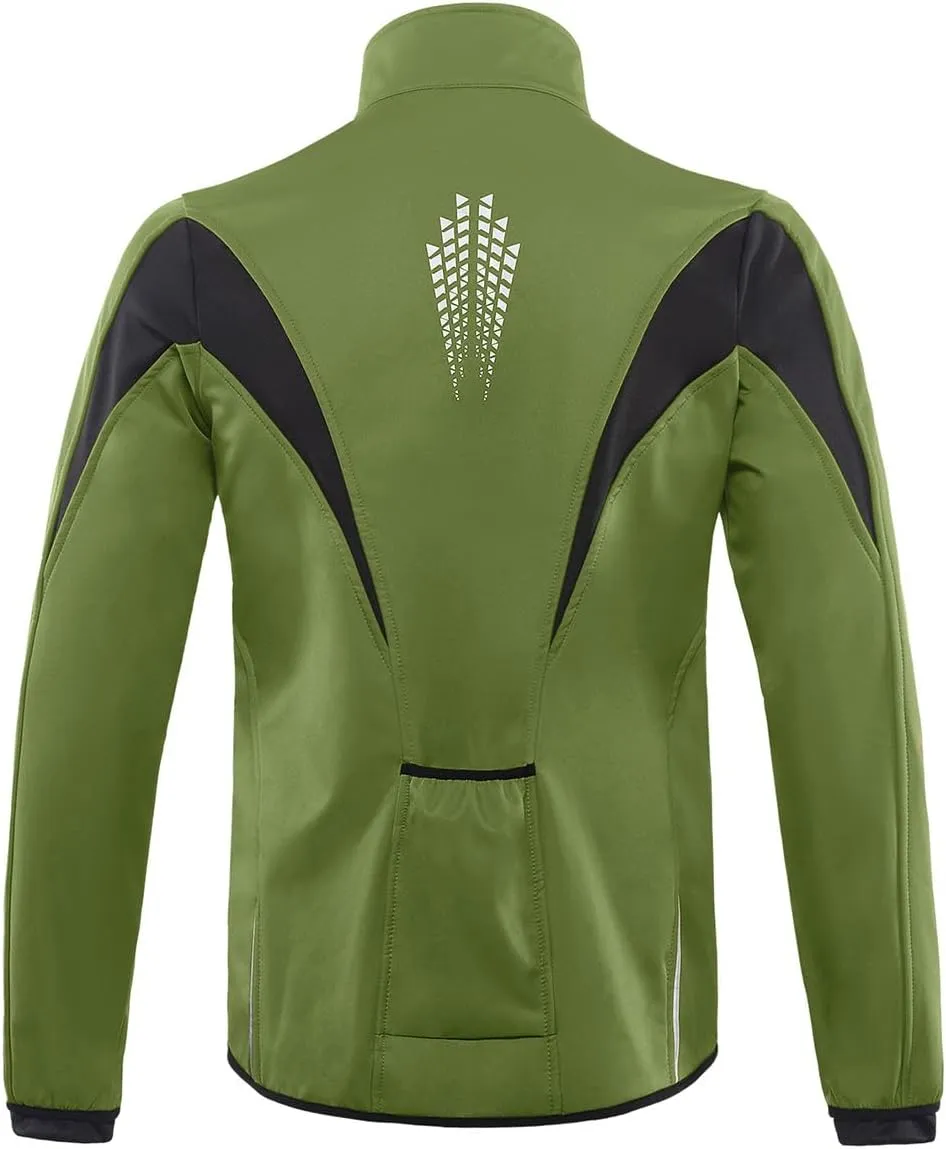 ARSUXEO Winter Warm UP Thermal Softshell Cycling Jacket Windproof Waterproof 15-k