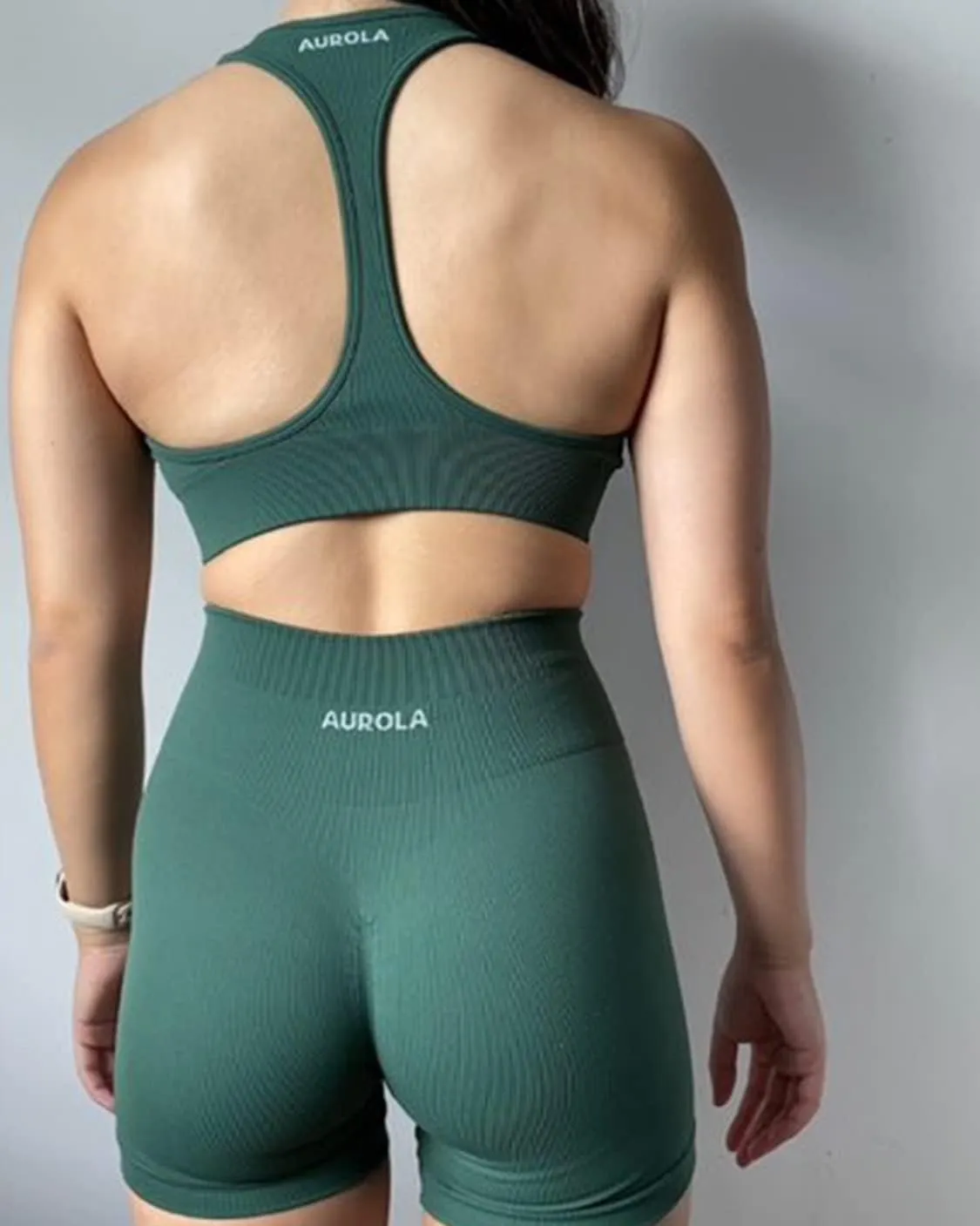 AUROLA Power Workout Shorts for Women Tummy Control Squat Proof Ribbed Thick Seamless Scrunch Active Short