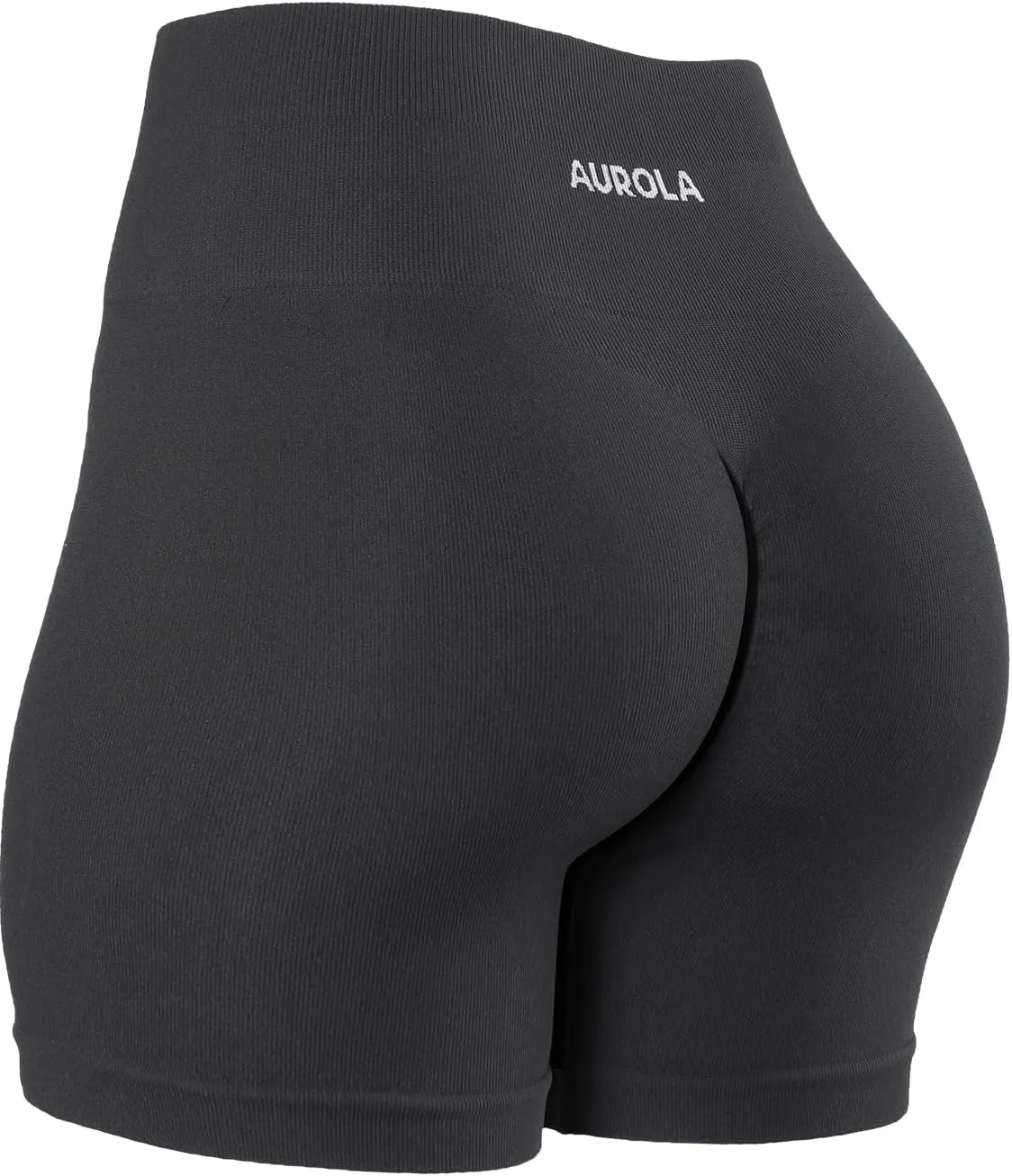 AUROLA Power Workout Shorts for Women Tummy Control Squat Proof Ribbed Thick Seamless Scrunch Active Short