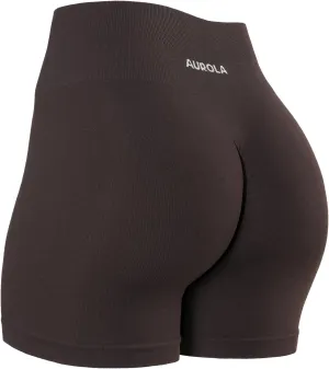 AUROLA Power Workout Shorts for Women Tummy Control Squat Proof Ribbed Thick Seamless Scrunch Active Short