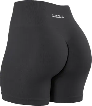 AUROLA Power Workout Shorts for Women Tummy Control Squat Proof Ribbed Thick Seamless Scrunch Active Short