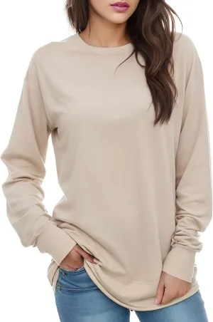 AURUZA Womens Sweatshirts Hoodies Fleece Crewneck Oversized Pullover Sweaters Casual Fall Clothes