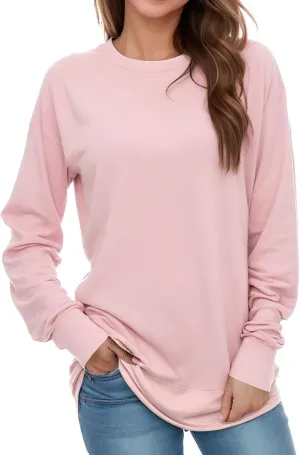 AURUZA Womens Sweatshirts Hoodies Fleece Crewneck Oversized Pullover Sweaters Casual Fall Clothes