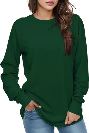 AURUZA Womens Sweatshirts Hoodies Fleece Crewneck Oversized Pullover Sweaters Casual Fall Clothes