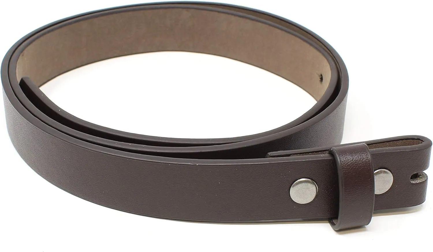 BC Belts Womens Thin Leather Belt Strap with Smooth Grain Finish 1" Wide with Snaps