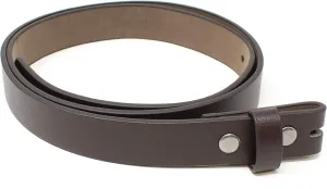 BC Belts Womens Thin Leather Belt Strap with Smooth Grain Finish 1" Wide with Snaps