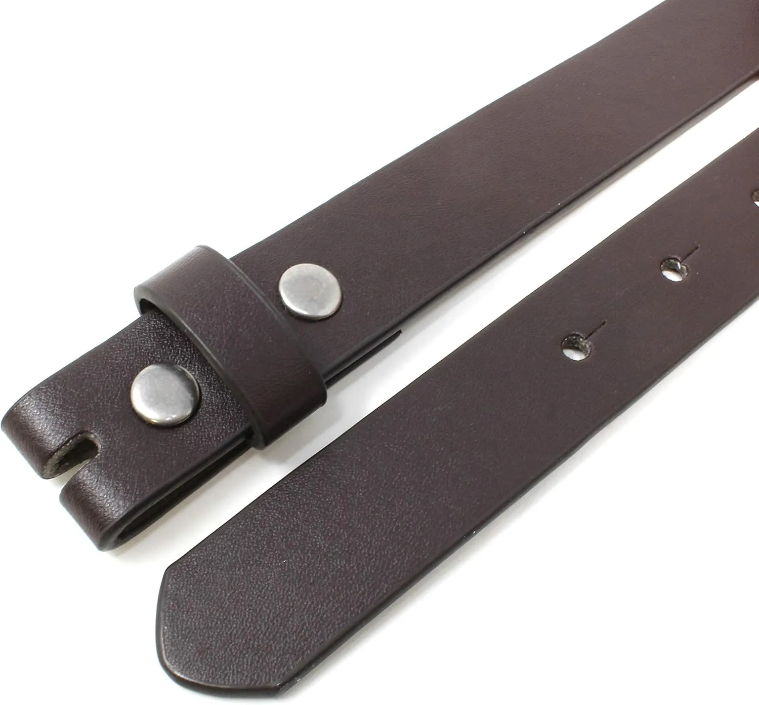 BC Belts Womens Thin Leather Belt Strap with Smooth Grain Finish 1" Wide with Snaps