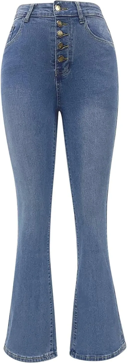 Bell Bottom Jeans for Women High Waisted Butt Lifting Plus Size Flare Jeans Stretch Wide Leg Bootcut Denim Pants