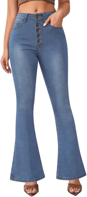 Bell Bottom Jeans for Women High Waisted Butt Lifting Plus Size Flare Jeans Stretch Wide Leg Bootcut Denim Pants
