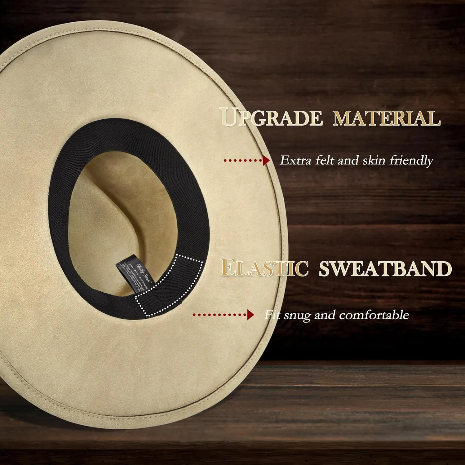 Big Wide Brim Boho Western Hat for Women and Men - Felt Rancher Fedora Hat with 4 inches Flat Brim