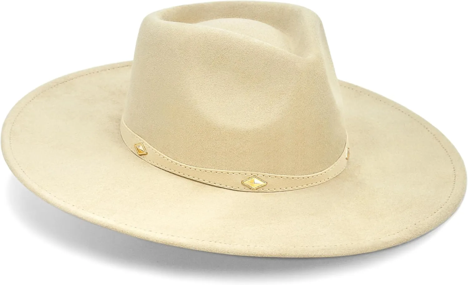 Big Wide Brim Boho Western Hat for Women and Men - Felt Rancher Fedora Hat with 4 inches Flat Brim