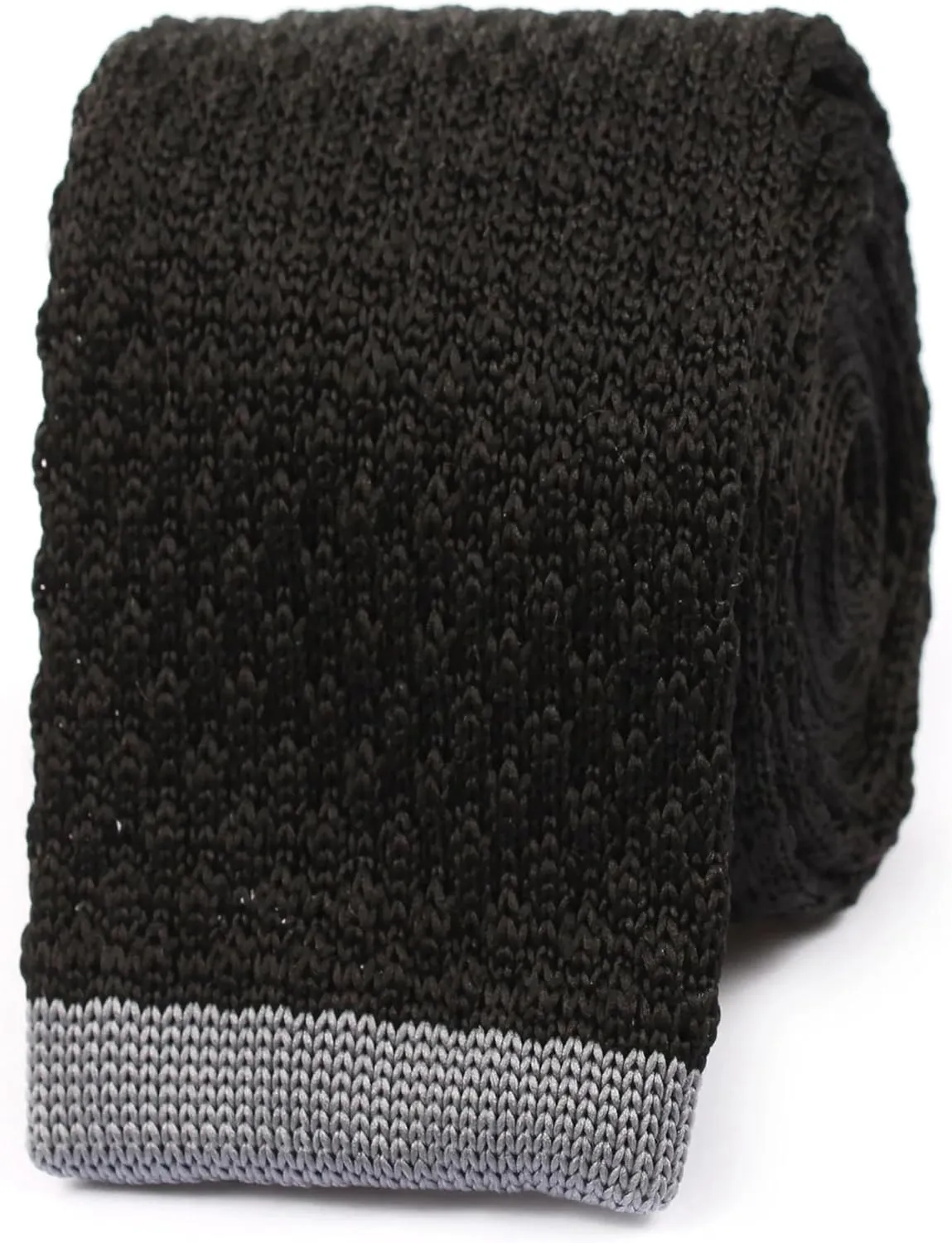 Black Knitted Tie - Mens Wedding Tie - Formal and Casual Occasions