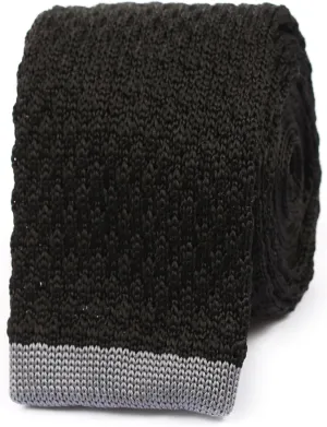 Black Knitted Tie - Mens Wedding Tie - Formal and Casual Occasions