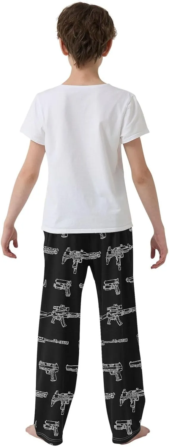 Boys Pajama Pants Gun Weapon Soft Pajama Sleep Pant Long Pj Bottoms M