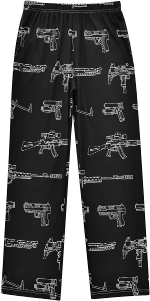 Boys Pajama Pants Gun Weapon Soft Pajama Sleep Pant Long Pj Bottoms M