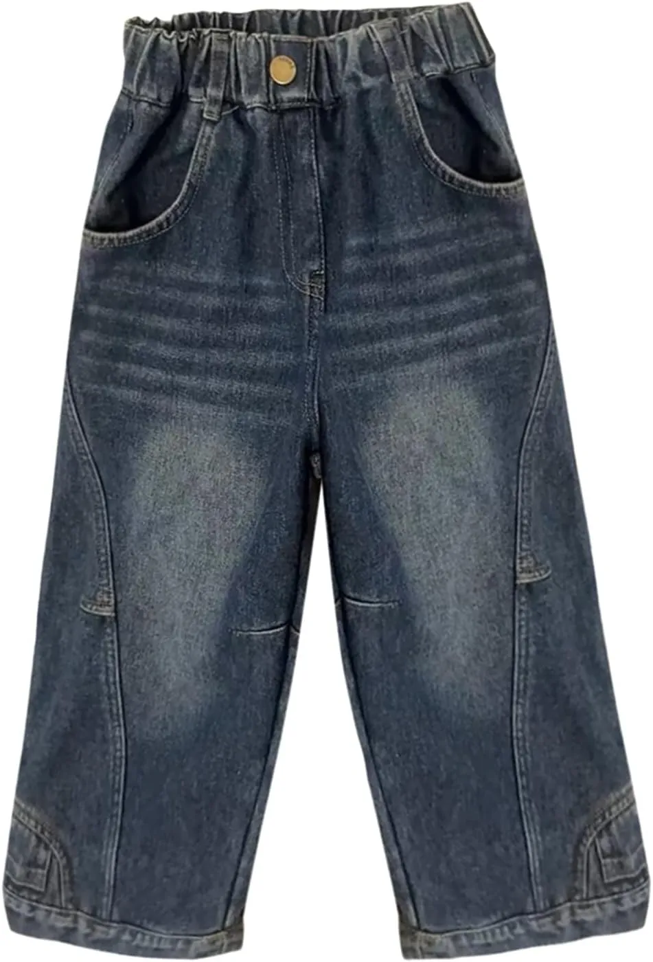 Boys Wide Leg Baggy Jeans Casual Fashion Loose Denim Pants Y2k Streetwear Retro Straight Leg Pull On Jean Kids Clothes