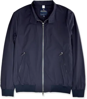 Brooks Brothers Mens Smooth Nylon Blend Full Zip Rain Coat Jacket,