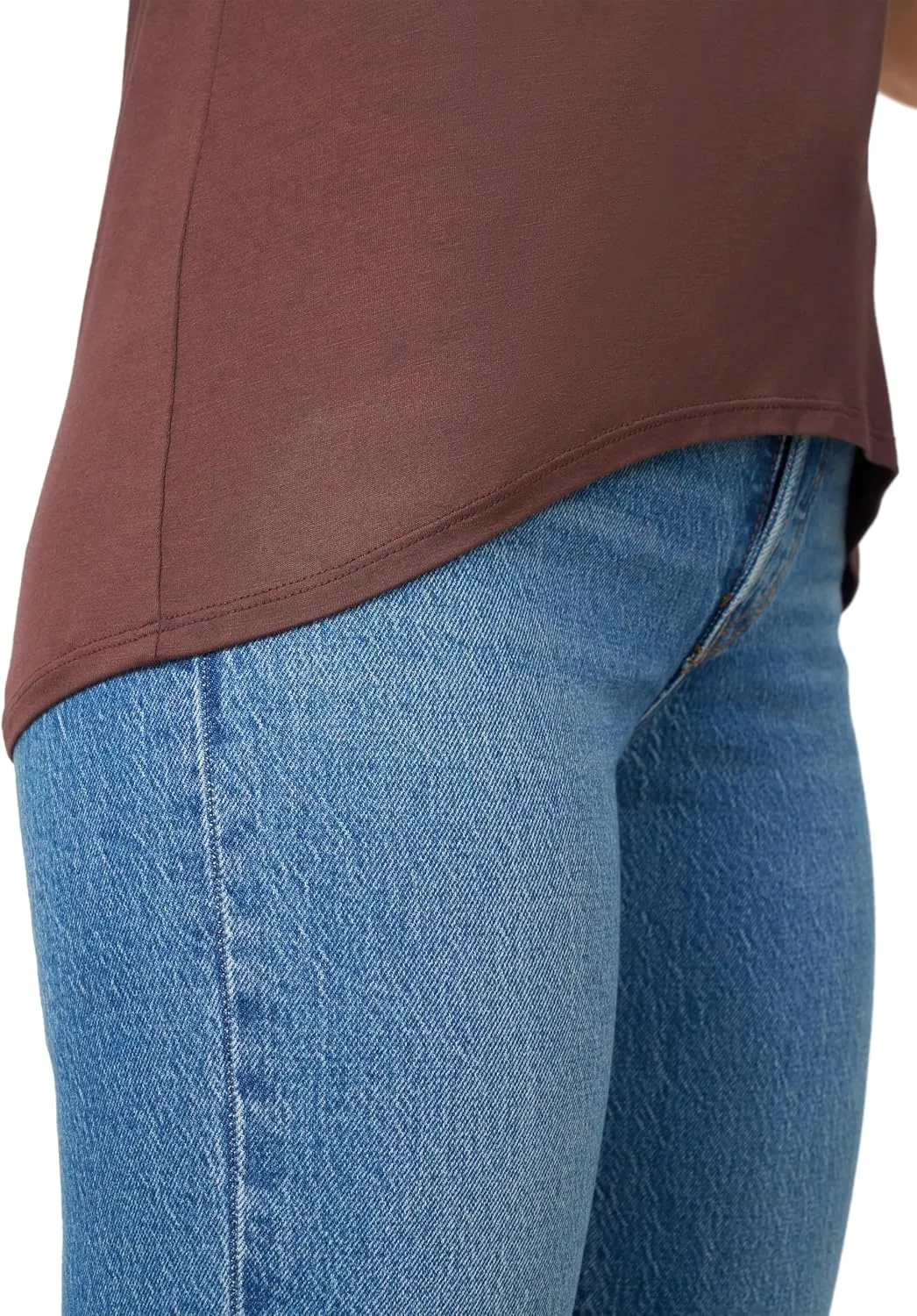 Cable & Gauge Womens Apparel V-Neck Swing Body Pocket Tee with Hi-Low Hem