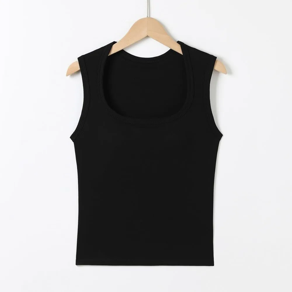 Camisole Tops for Women 2025 Summer Scoop Ncvk Spaghetti Strap Tank Top with Built in Bra Womens Sleeveless Shirts