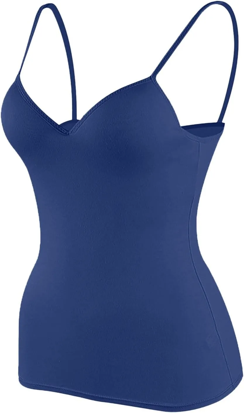 Camisole Tops for Women Cotton Adjustable Strap Stretch Tank Tops Built in Shelf Bra Workout Yoga Shirt